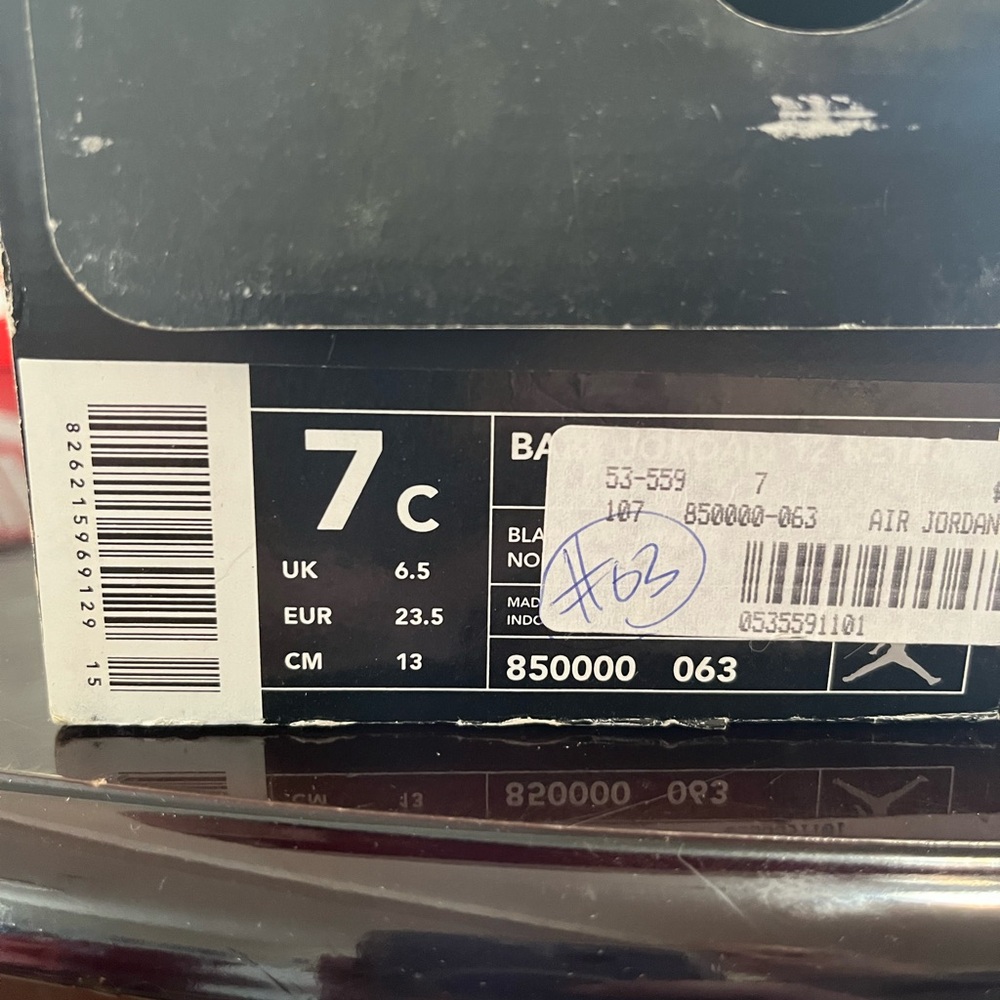 Baby Jordan 12 Retro Black & Red Sneakers 7c